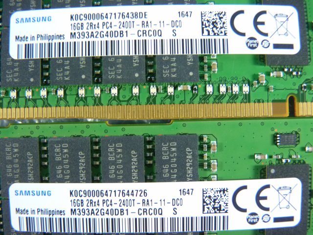 1PEN // 16GB 8枚セット計128GB DDR4 19200 PC4-2400T-RA1 Registered RDIMM 2Rx4 M393A2G40DB1-CRC0Q N8102-677 // NEC R120g-1E 取外_画像5
