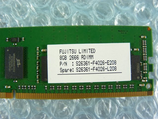 1PWD // 8GB DDR4 21300 PC4-2666V-RC1 Registered RDIMM MTA18ASF1G72PZ-2G6B1QG S26361-F4026-L208 // Fujitsu PRIMERGY RX2530 M4 取外_画像3