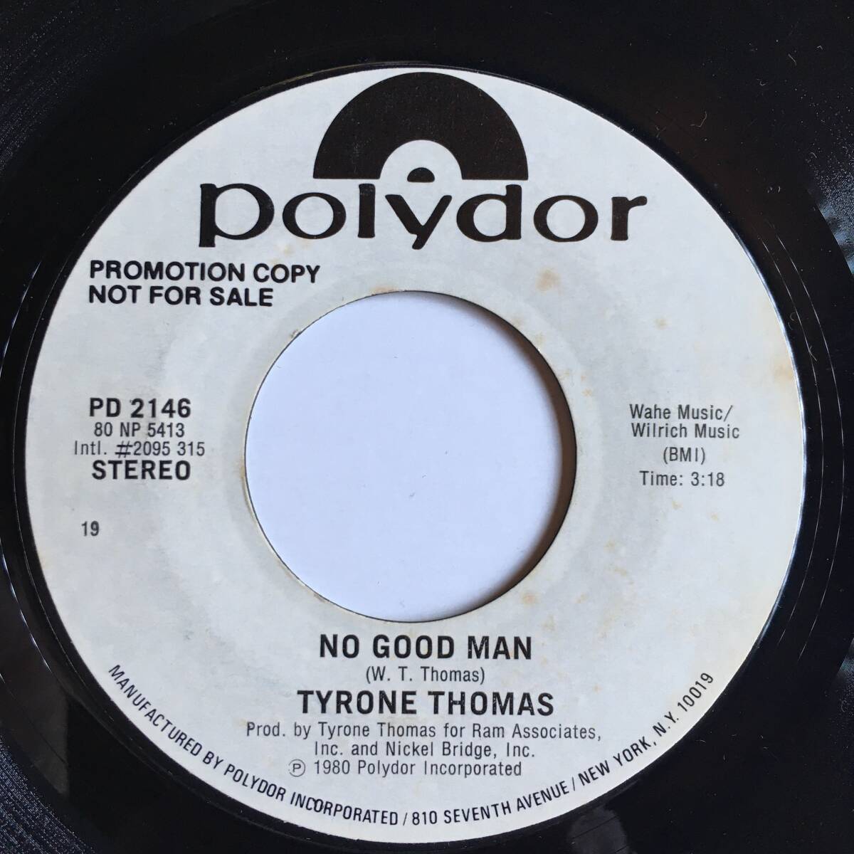 SOUL 45 ● TYRONE THOMAS ● NO GOOD MAN　SF 盤　モダン・ソウル 人気盤　楽ソウル_画像1