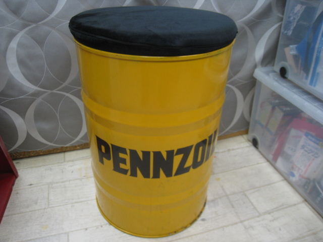 浜松市出品 PENZOIL ペンゾイル ペンズオイル ドラム缶 60L 60リットル 直径40cm 高さ57cm イス チェア テーブル サイドテーブル に_画像6