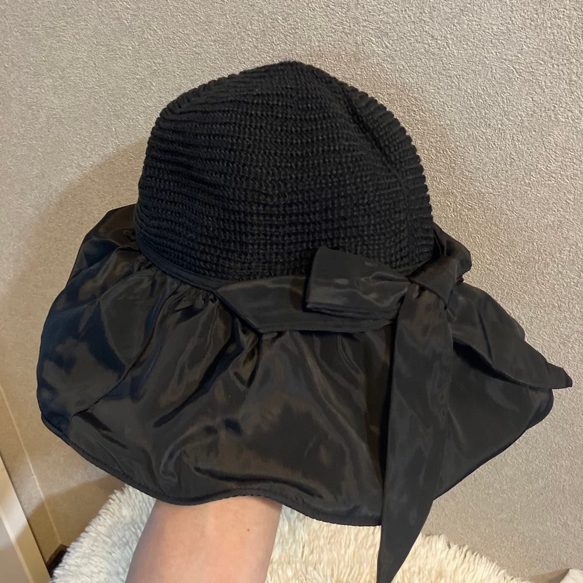 【Joielmal】帽子 ブラック つば広 UVカット 日除け 折りたたみ 黒 紫外線 日焼け予防 夏 アウトドア 