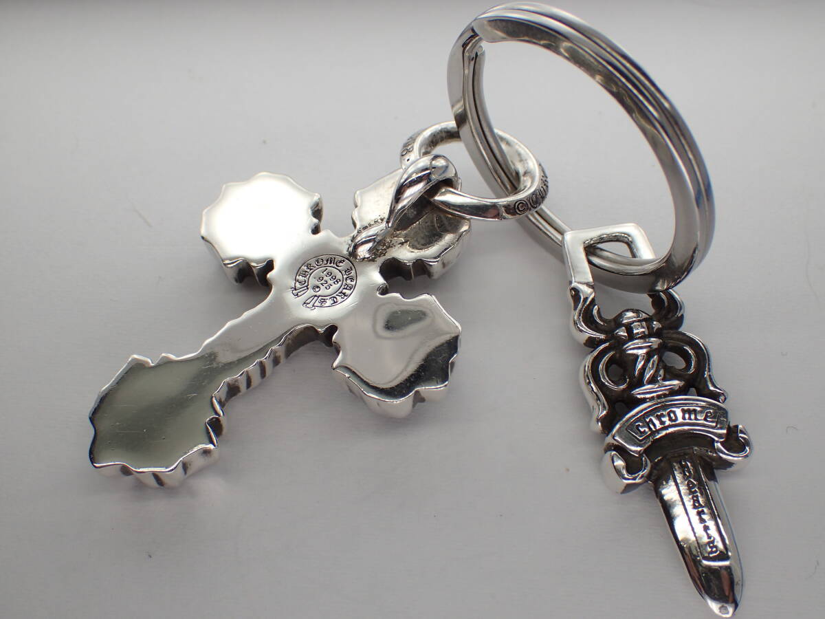  Chrome Hearts *fili Gree CH Cross daga- key ring * regular goods 31g