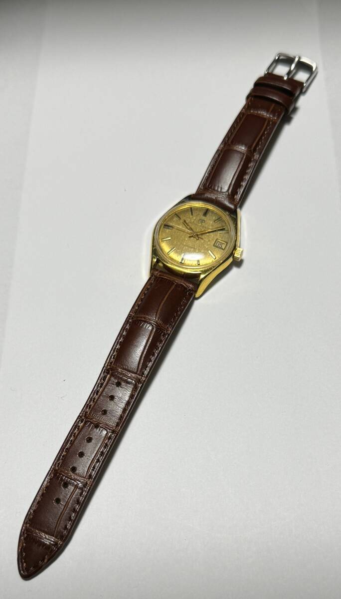 【ジャンク品】Girard Perregaux GYROMATIC ジラールペルゴ ジャイロマチック 39石 AT ゴールド文字盤 デイト メンズ腕時計の画像6