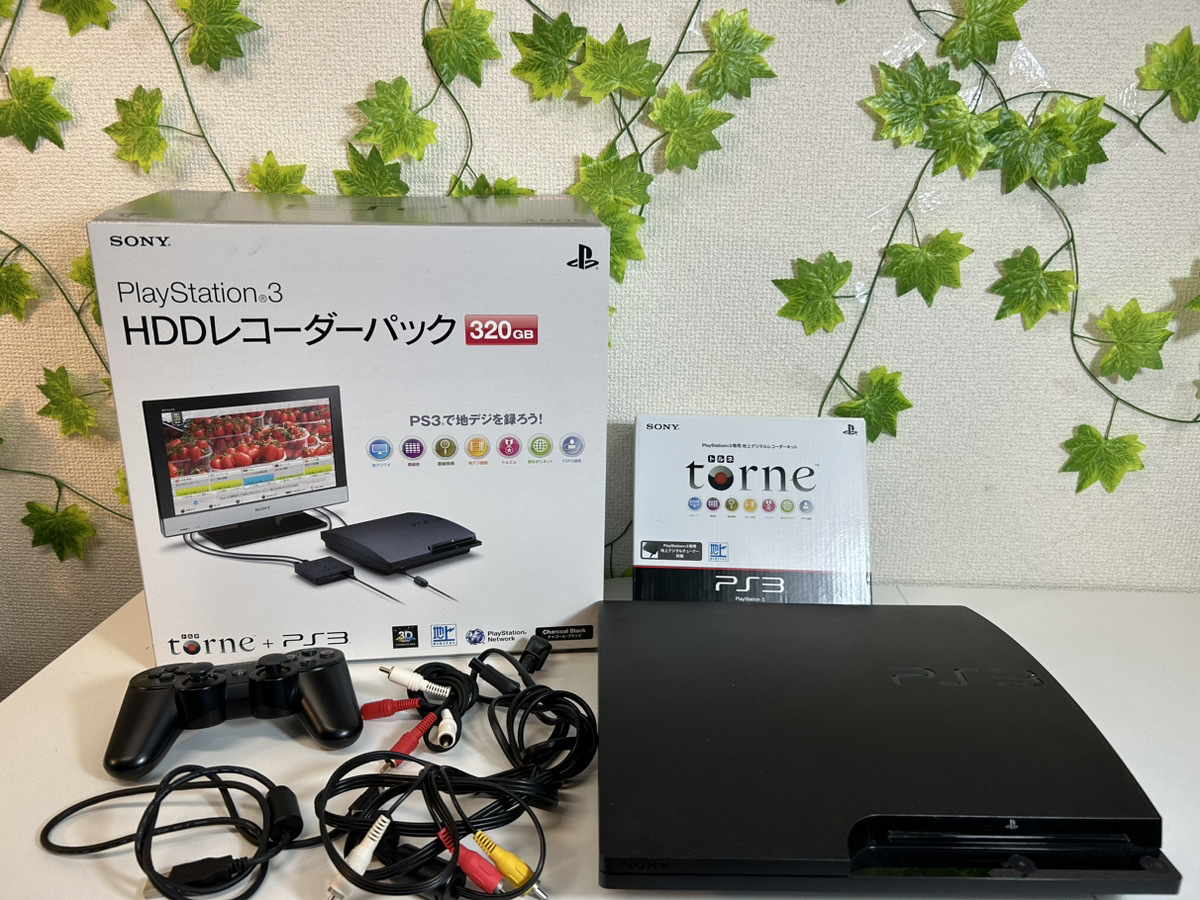 3869-05★通電確認済★SONY PS3 プレステ3 CECH-3000B 320GB HDDレコーダーパック ブラック ソフト19点つき★_画像2