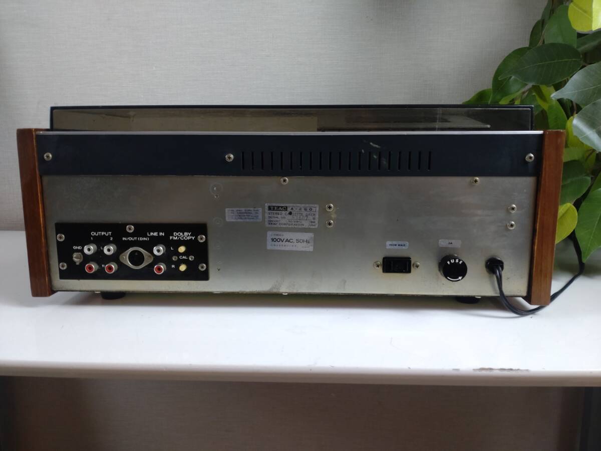 4082-01* electrification verification settled *TEAC Teac stereo cassette deck A-450 single goods audio high class audio retro Showa era * junk 
