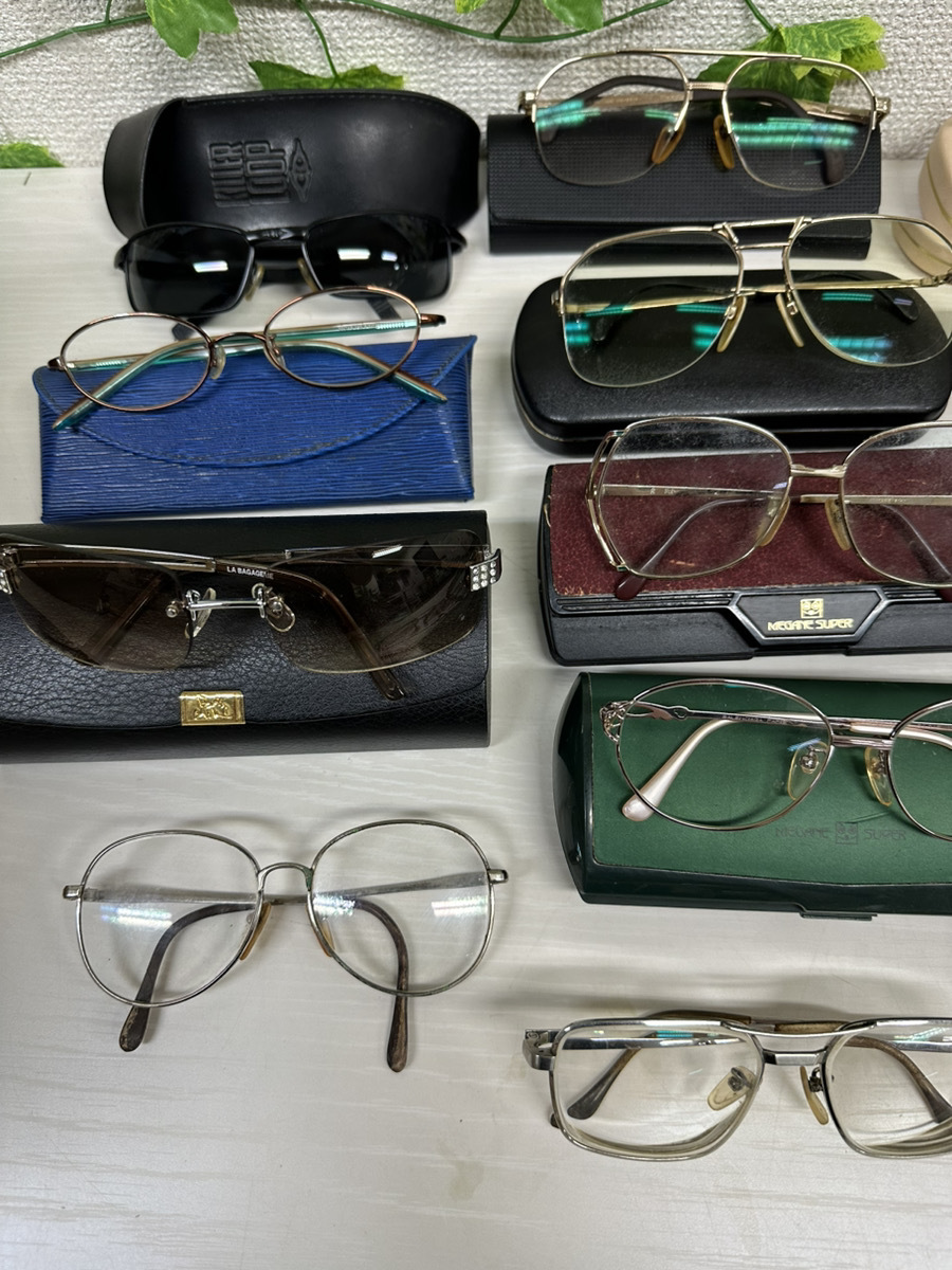 4107-01* unused equipped! glasses / glasses case / large amount . summarize 25 piece YSL dunhill LANCEL BALENCIAGA SERGIO TACCHINI elle brand times attaching glasses *