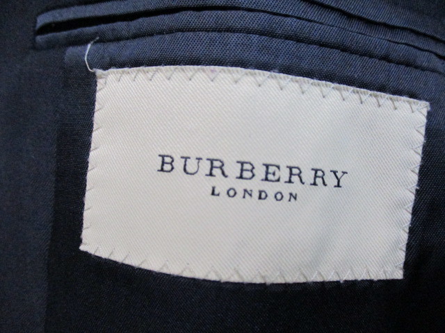  Burberry London navy blue blur gold button blaser USA made 38 SHT