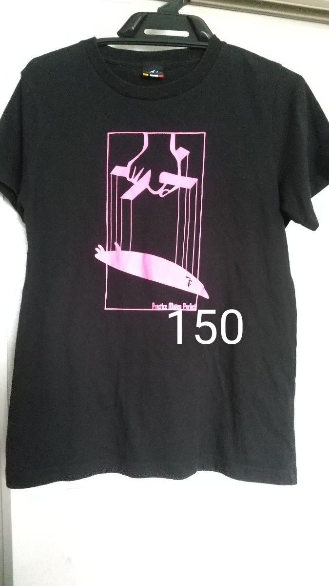 Tシャツ　150  半袖Tシャツ RUSTY　ラスティ　サーフィン　黒　ブラック　ピンク
