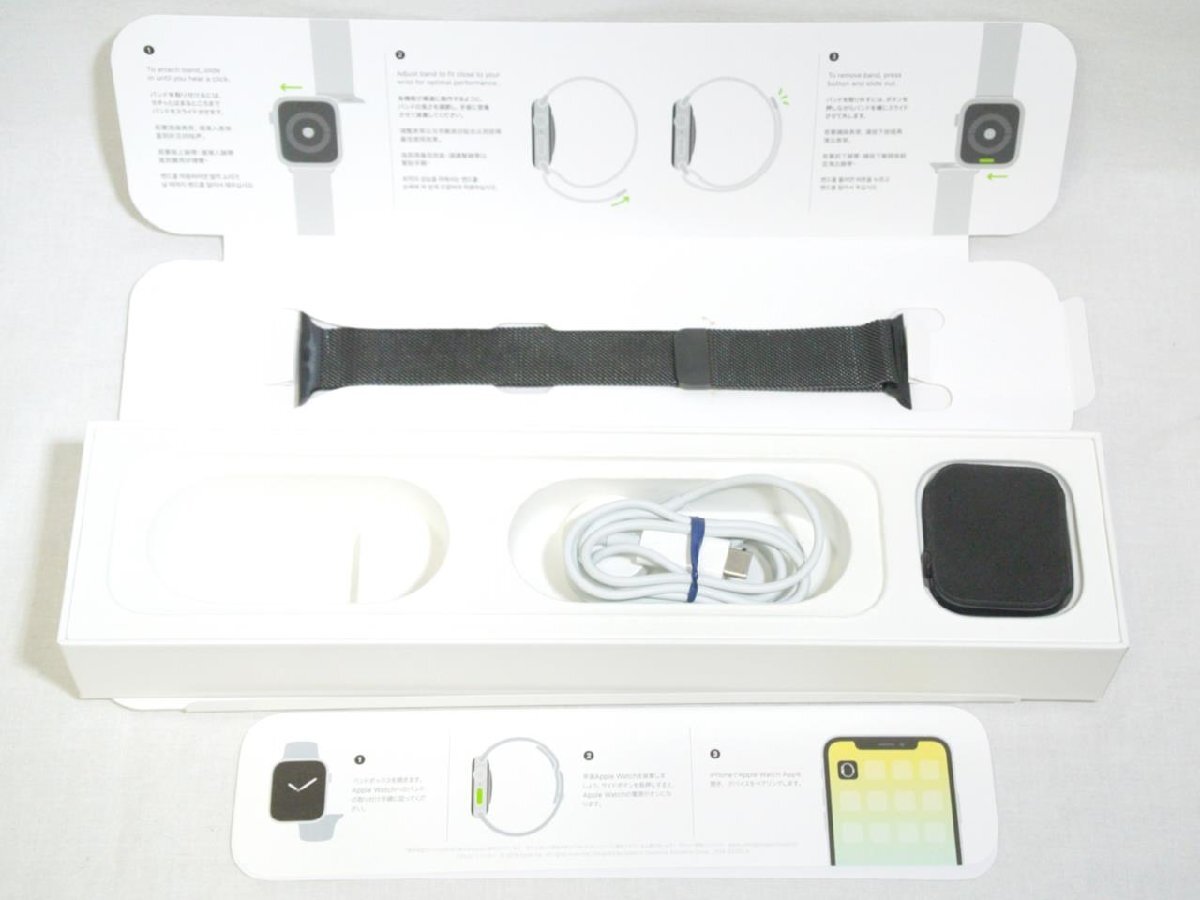 B разряд товар ( б/у прекрасный товар ) Apple Watch Series 5 GPS+Cellular модель 44mm MWWL2J/A [ Space черный Mira ne-ze петля ]