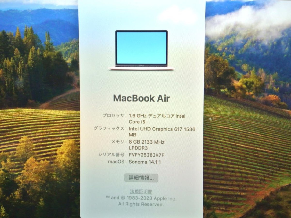 Bランク品（中古美品）MACノート MacBook Air Retinaディスプレイ 1600/13.3 MREE2J/A [ゴールド]_画像6