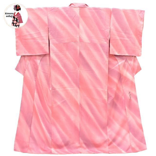 1 jpy fine pattern . wistaria three -years old silk pink bokashi length 163cm kimono including in a package possible [kimonomtfuji] 3nfuji44241