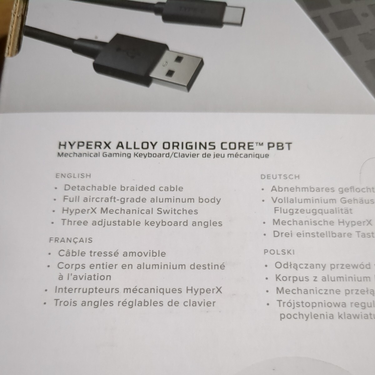 【新品・未開封】ハイパーエックス (HyperX) 【日本語】 Alloy Origins Core RGB PBTメカニカルゲーミングキーボード テンキーレス Hyper