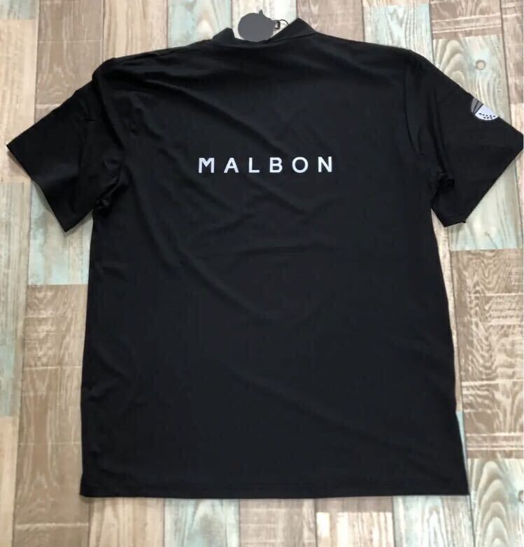 マルボンゴルフ MALBON GOLF 　シャツ　モックネック　半袖　黒　人気_画像3