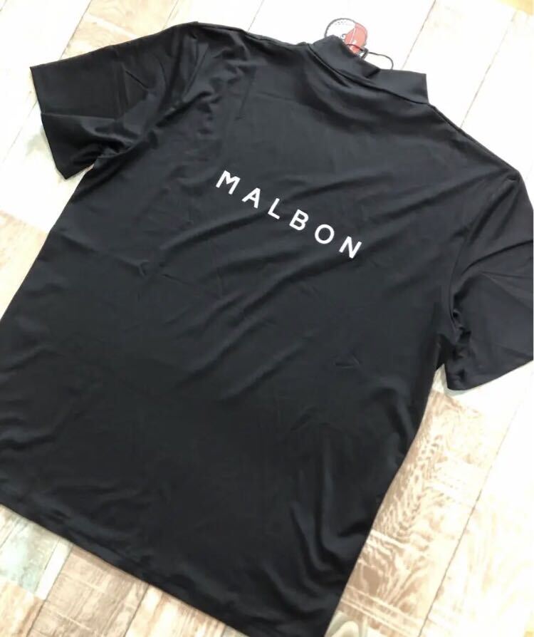 マルボンゴルフ MALBON GOLF 　シャツ　モックネック　半袖　ブラック　S レディース