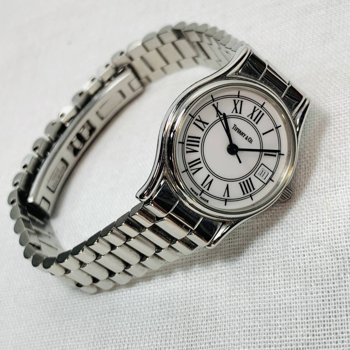 TIFFANY＆Co ティファニー クラシック クォーツ レディース 腕時計 箱 ケース付き USED品 1円スタート の画像10