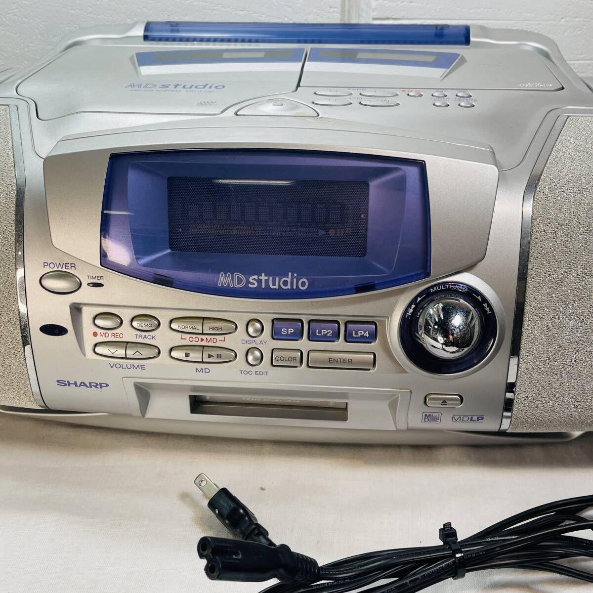 シャープ SHARP MD/CDシステム MD-F150-S 2001年製 通電確認 CD再生確認済み テープ不良 MD動作確認未 USED品 1スタ 1円ショップ _画像2