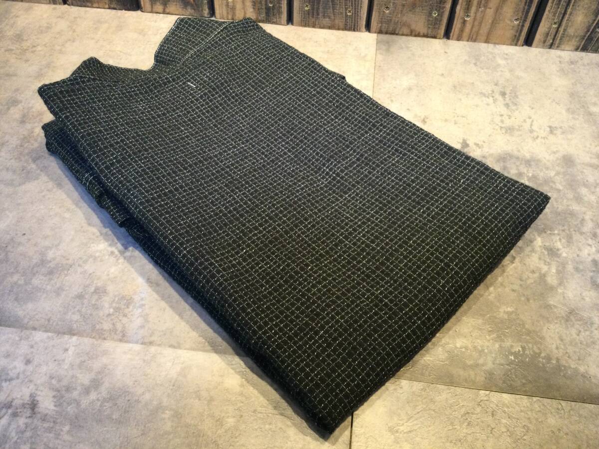  new goods * unused Kurume woven ... woven writing person pattern black jinbei ( outer garment only ) mulberry . new . industry gentleman for 3L size cotton 100% Home wear ①