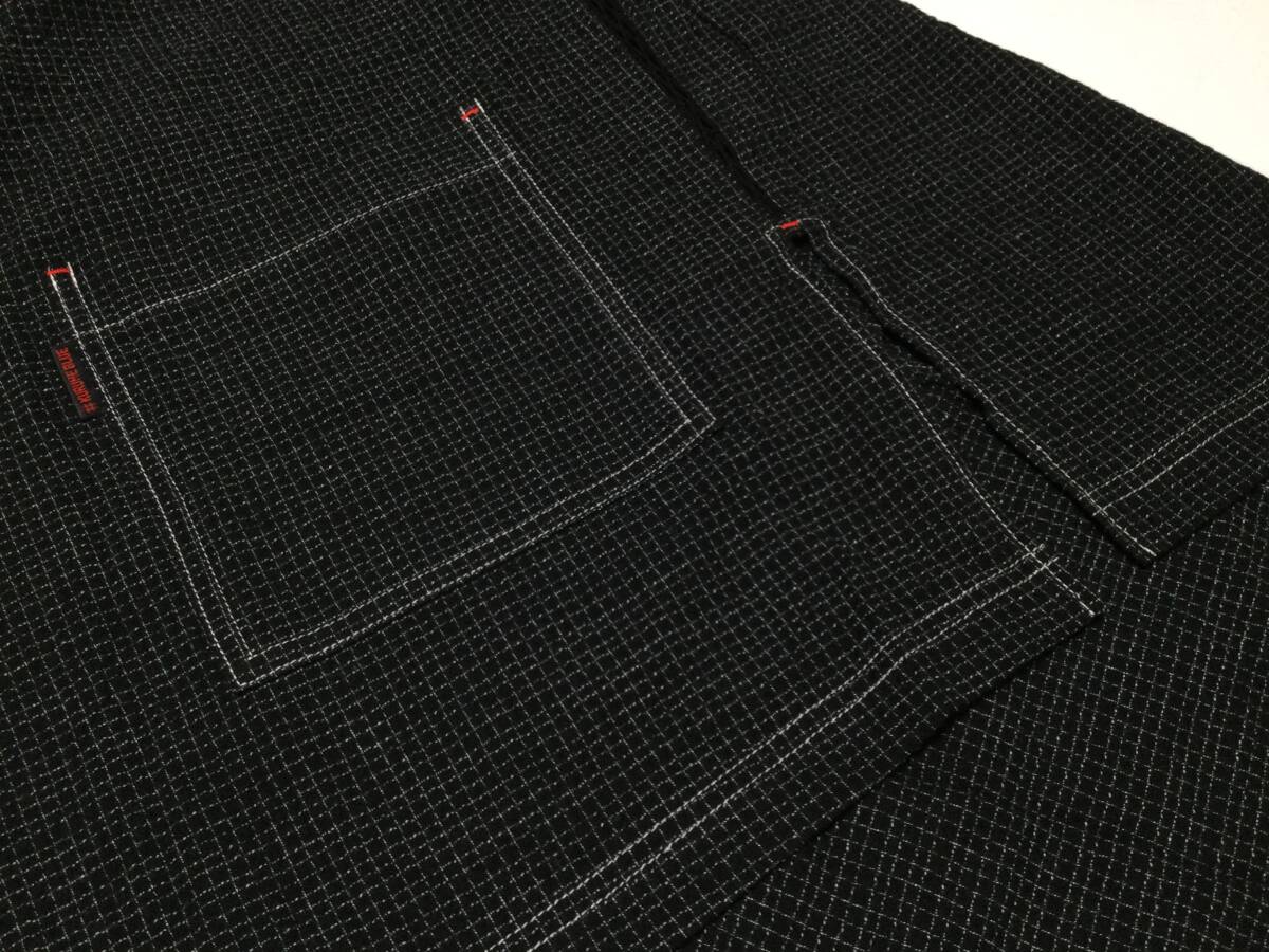  new goods * unused Kurume woven ... woven writing person pattern black jinbei ( outer garment only )2 pieces set mulberry . new . industry gentleman for 3L size cotton 100% Home wear ②