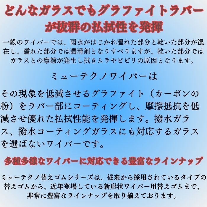 エアロワイパー 替えゴム スバル レガシィ アウトバック R3.10~ BT5 BT9 運転席 URF65T マルエヌ ミューテクノ 車検 交換 雨用 650ｍｍ_画像2