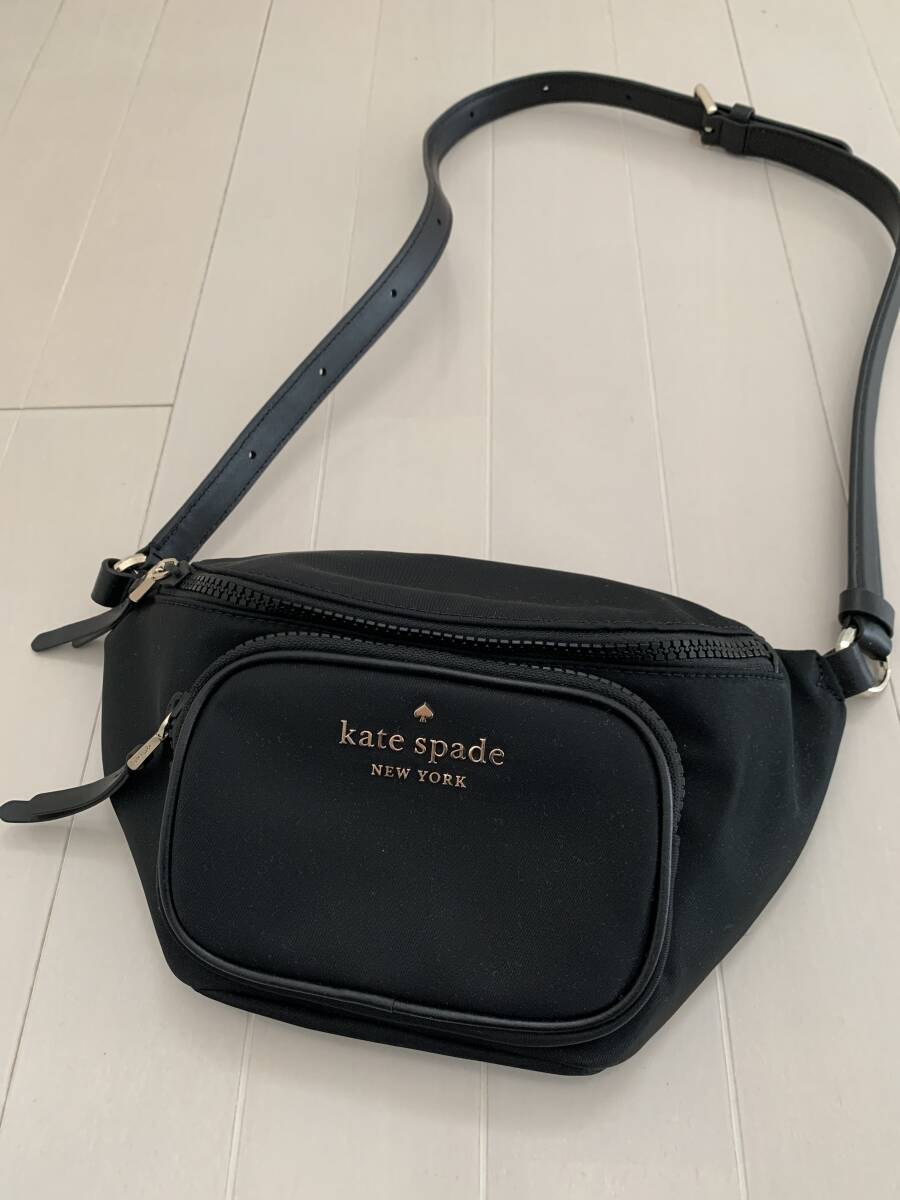  new goods unused * Kate Spade diagonal .. shoulder bag belt bag body bag black 