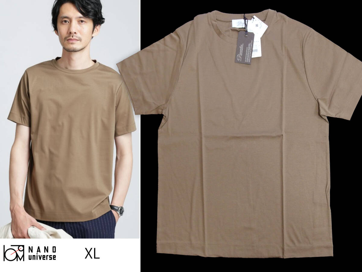 新品　定価5000円 ナノユニバース　ドレス　Tシャツ　XL　キャメル