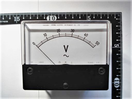B0001 KYOWA? AC電圧計 FS(フルスケール)50V 動作確認 誤差については不明 取り付け用ナットなし 中古品 1個