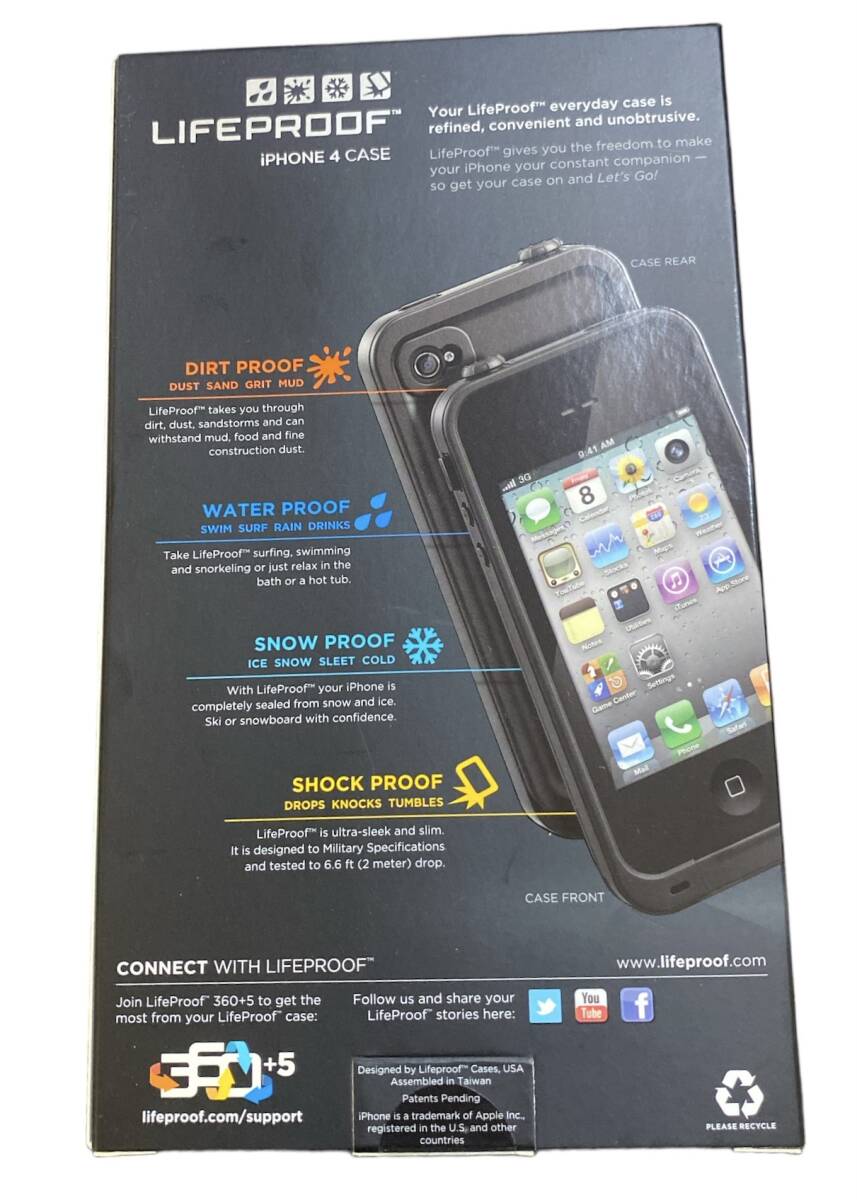 LIFEPROOF iPhone 4/4S Case ケース　防水・防塵・耐衝撃ケース (ブラック) 【長期保管品ですが未使用未開封品】