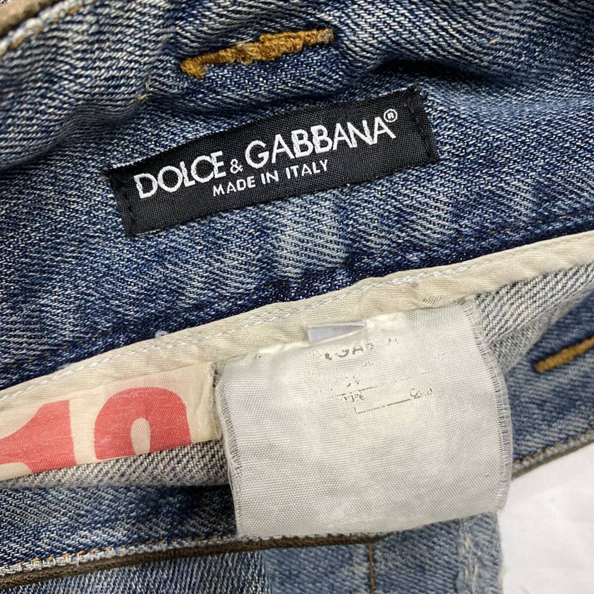 Rare 00's DOLCE&GABBANA Leather-trimmed denim pants JAPANESE LABEL archive goa ifsixwasnine kmrii share spirit lgb 14th addiction _画像7
