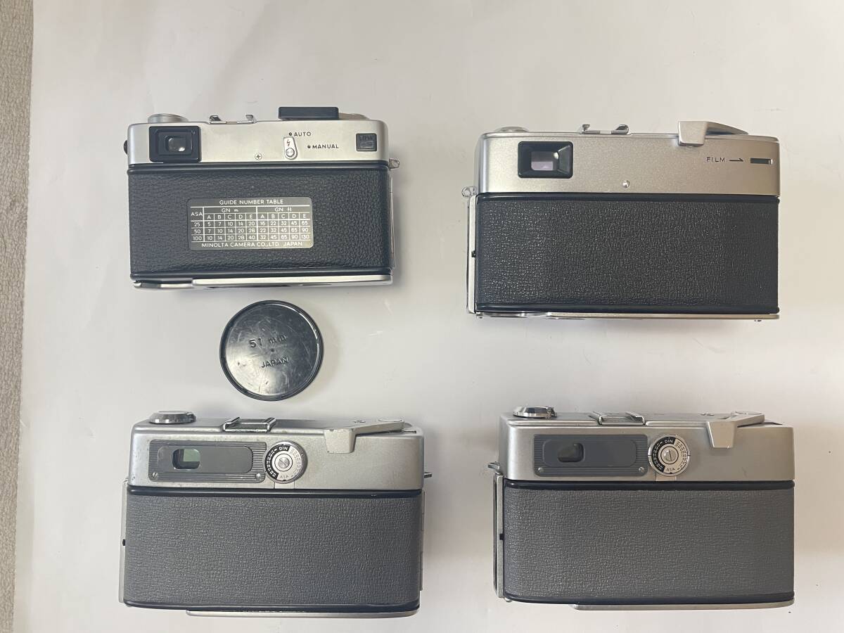 ミノルタ MINOLTA フイルムカメラ レンジファインダー 4台 まとめ HI-MATIC E / HI-MATIC 7s / HI-MATIC 【動作未確認 ジャンク】_画像2