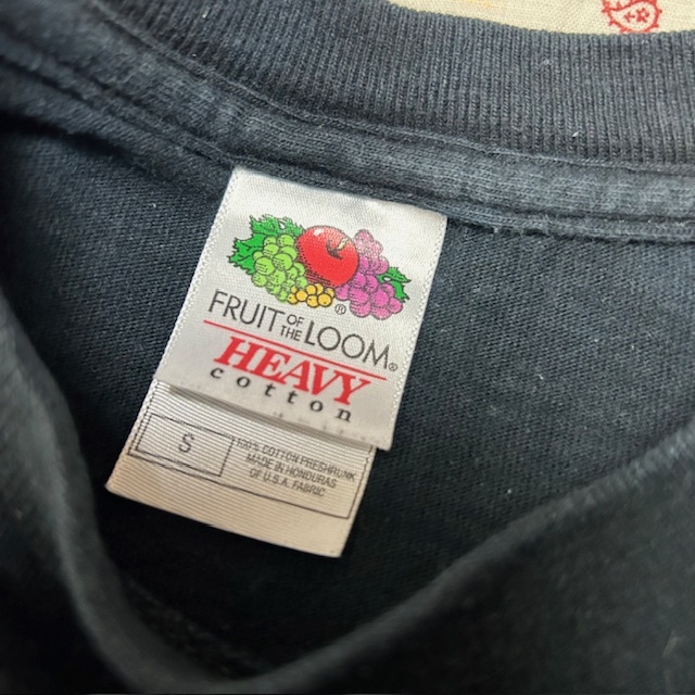 T●61 USA古着 90s～00s プリントTシャツ FRUIT OF THE LOOM S 黒 オールド ヴィンテージ アメリカ古着