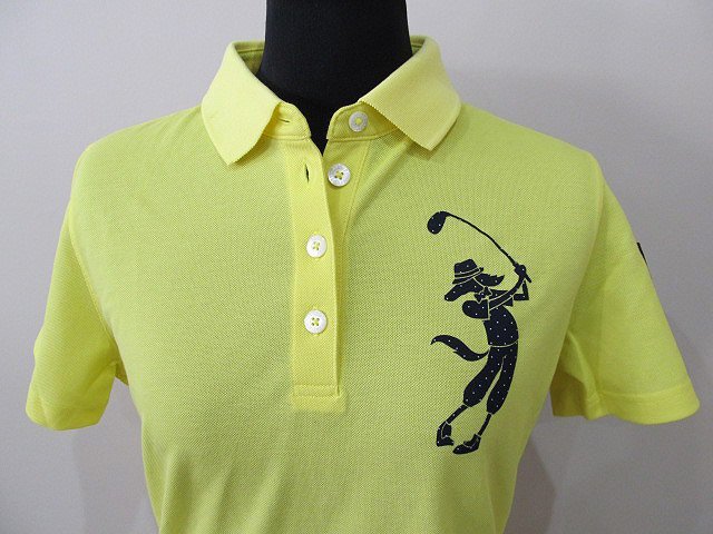 １円 【ゴルフシリーズ】 未使用保管　アダバット　adabat ポロシャツ　黄色　サイズ38_画像4