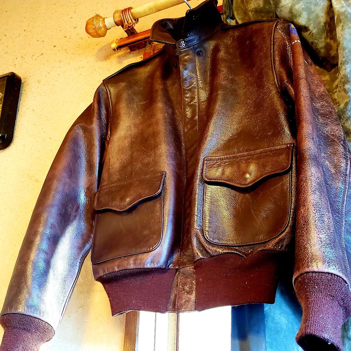 REALMcCOY'S リアルマッコイズ A-2 馬革 ISOLA,N.Y レザー leather ジャケット JACKET 初期