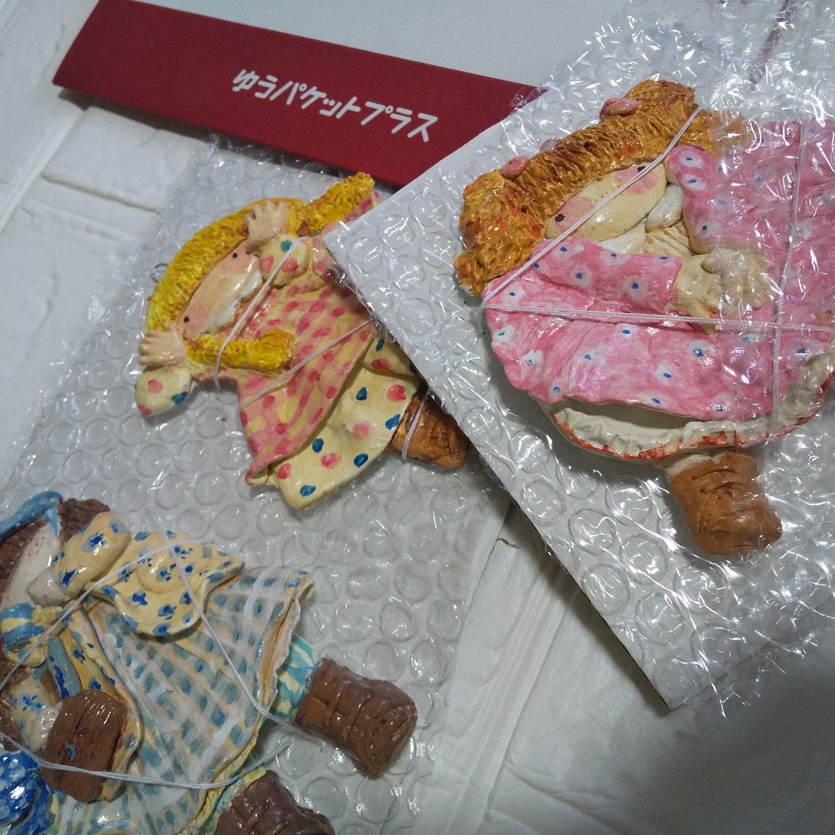紙粘土 ハンドメイド 人形 壁飾り 壁掛け 3点セット 紙粘土人形壁飾り3個|Yahoo!フリマ(旧PayPayフリマ)