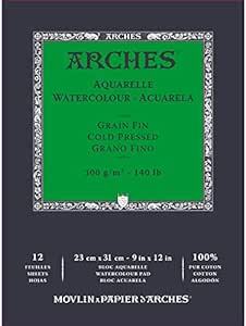 Arches アルシュ 水彩紙 パッド 300g 細目23X31cm 12枚 (1795092) ナチュラルホワイ_画像1