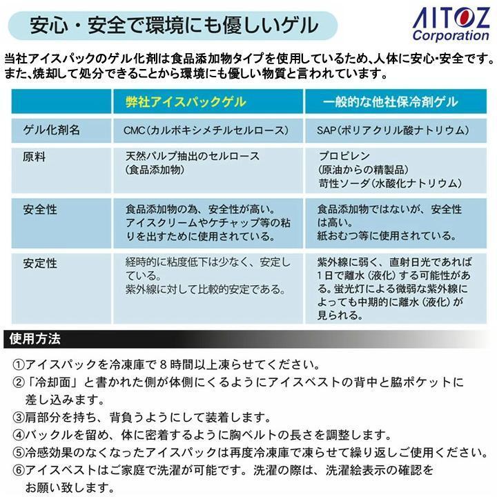 送料無料！　アイスベスト　F　(安心の保冷剤４つ付き！)　クールリングベスト　アイスハーネス　アイトス　デグ　【AZ865948　保冷剤4つ】_画像8