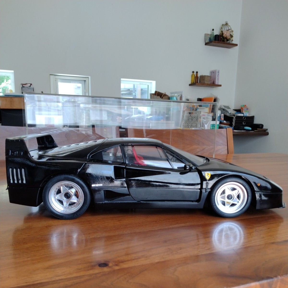 フジミ (京商) FUJIMI 1/12 Ferrari F40 BlackStar 1987 ダイキャストモデル ブラック 完成品 (素人作製) フェラーリ ブラックスター_画像5