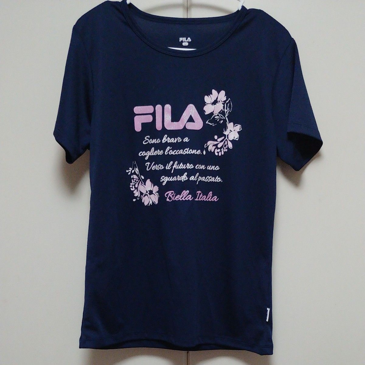 匿名★ 半袖 Tシャツ FILA フィラ Ｌ ラメ 花