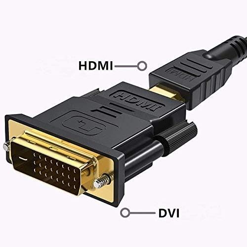 DVI-HDMI、双方向DVI（DVI-D）-HDMIオス-メスアダプター、金メッキ