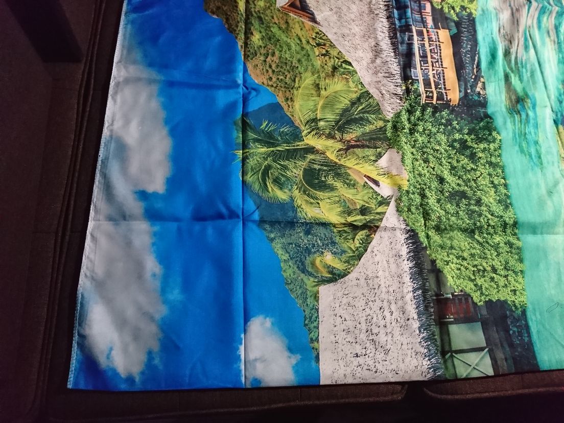 さわやかな風景の　タペストリー　タヒチ　大判サイズ　リゾート　海　 送料無料