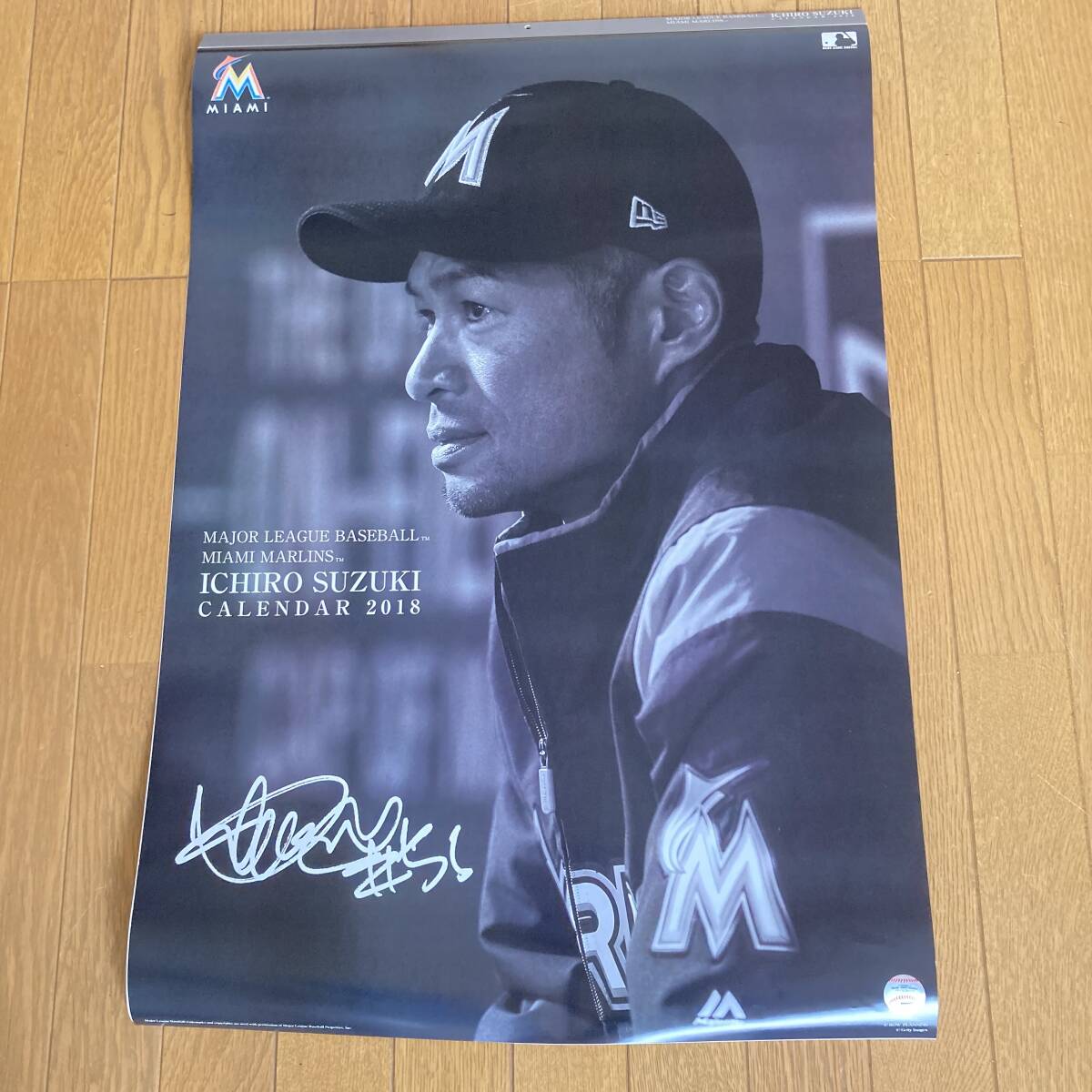 即決★新品 イチロー 2018年度(MLB マーリンズ) 大型カレンダー★_画像1