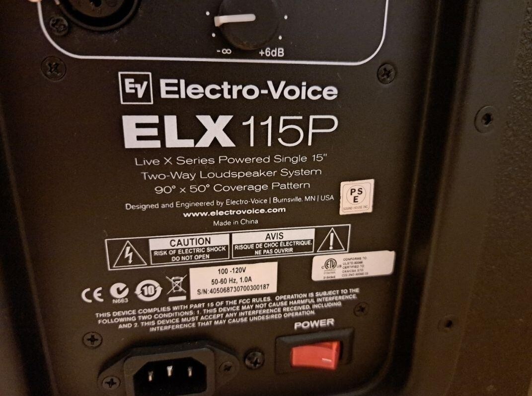 エレクトロボイス Electro Voice ペア EV　極美品Electro-Voice ELX115 2本 フルレンジスピーカー 1000Wアンプ内蔵　高級　レア　貴重_画像3