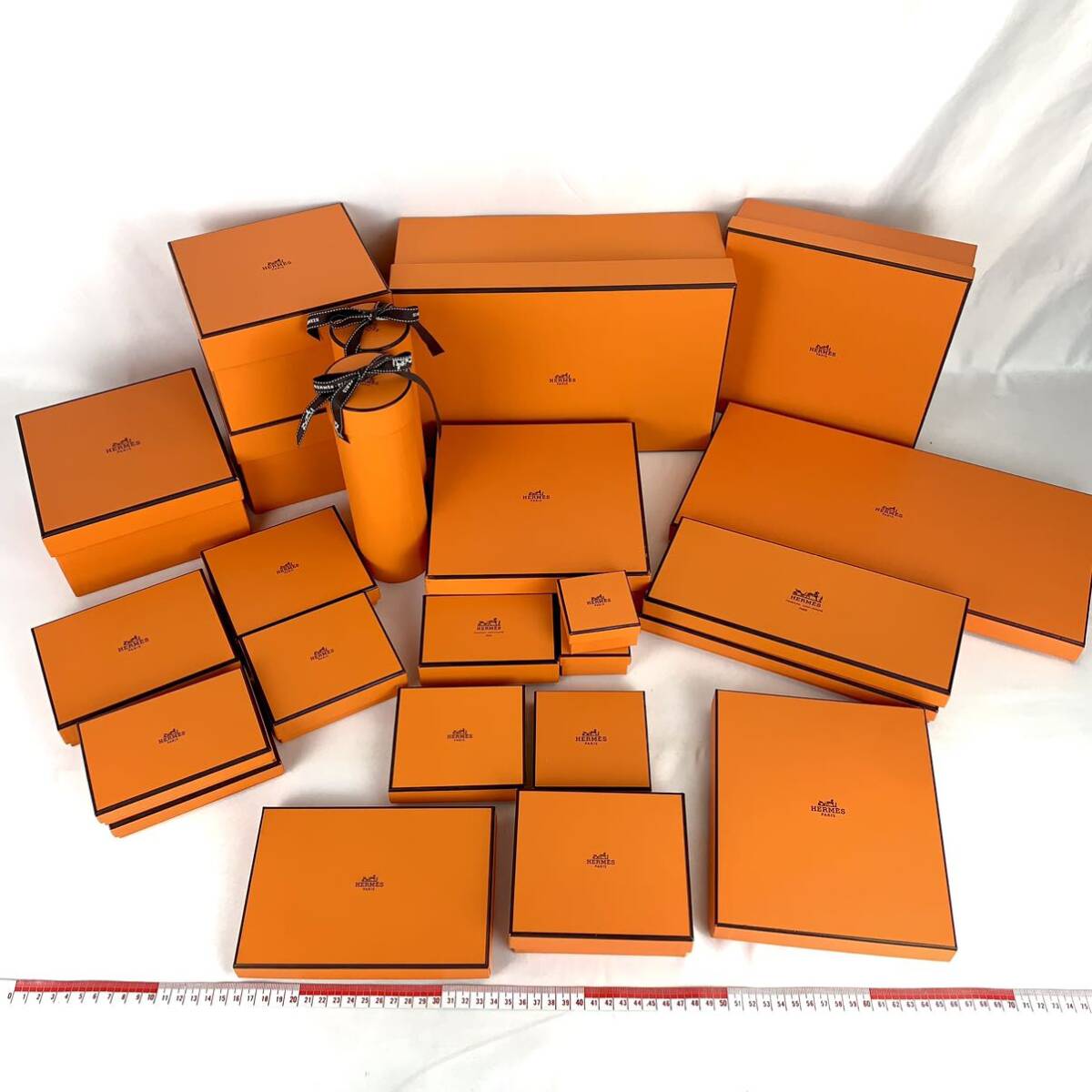 HERMES エルメス 空箱 24個 まとめ 空き箱 BOX オレンジ ボックス 小物 保存箱 保存 アクセサリー用 の画像1