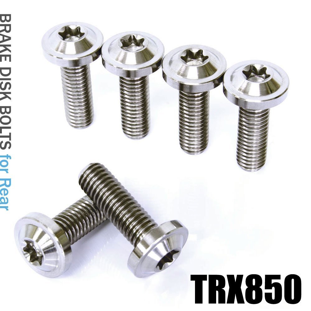  mail service OK! titanium bolt Yamaha TRX850 exclusive use brake disk bolt rear 6 pcs set M8×25 P1.25 silver light weight custom screw 