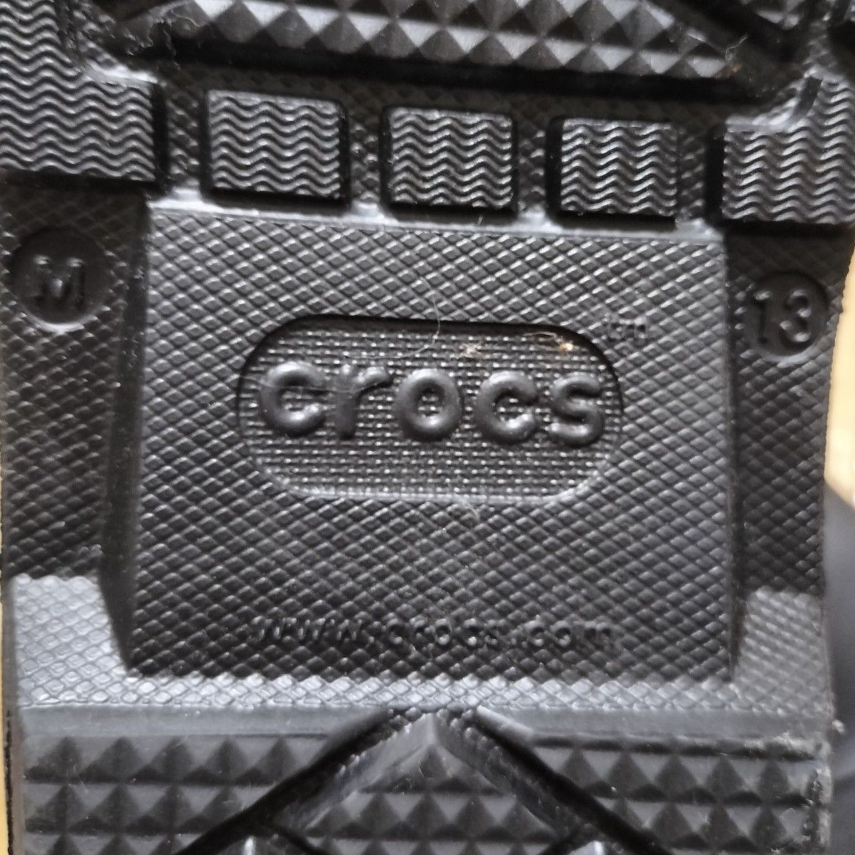 中古品　クロックス CROCS レインブーツ レインシューズ 黒 ブラック メンズ 大きいサイズ 31cm 204862-060