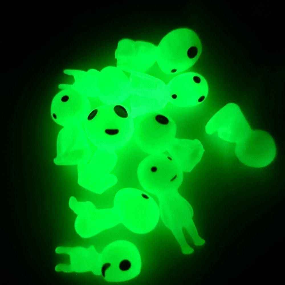 10体 光るこだま 緑 木霊 蓄光 フィギュア インテリア 置物 Y00626