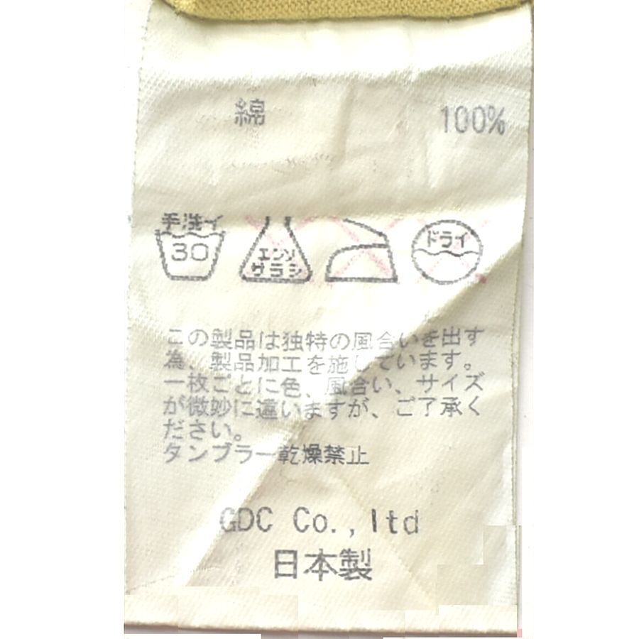 GDC ジーディーシー 日本製 綿100% コットン 半袖VネックTシャツ 薄手 男女兼用 ユニセックス メンズMサイズ 黄 送料無料 A427_画像6