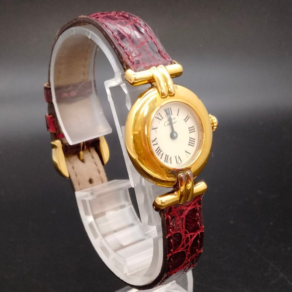  Cartier Cartier wristwatch immovable goods 590002( Must ko Rize 925) lady's 1315992