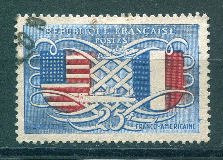 BX-4◇フランス　1949年　フランス・アメリカ友好　1種完　済_画像1