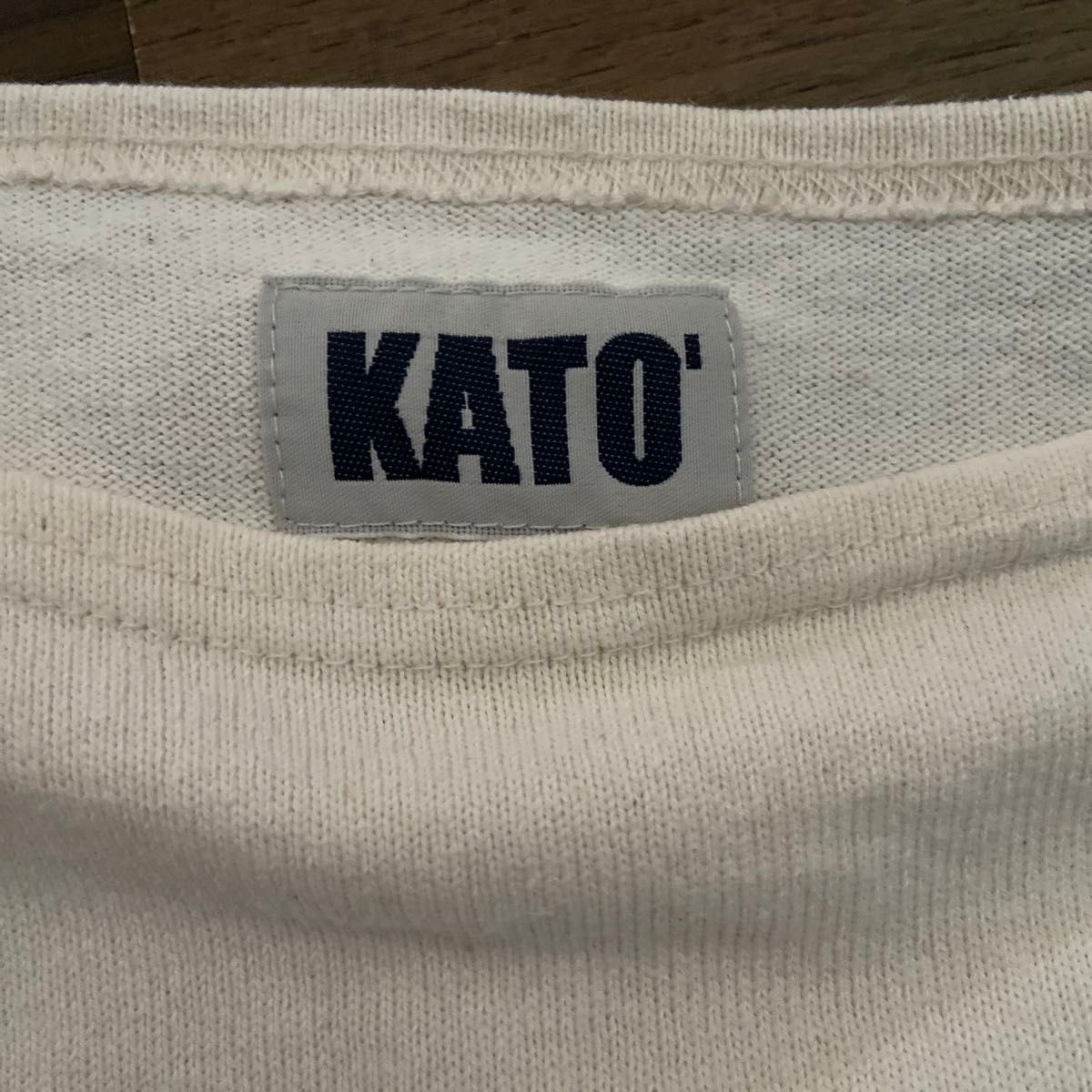 KATO' カトー バスクシャツ ウェーブ ボーダー 変形ボーダー　 七分袖　S   カットソー