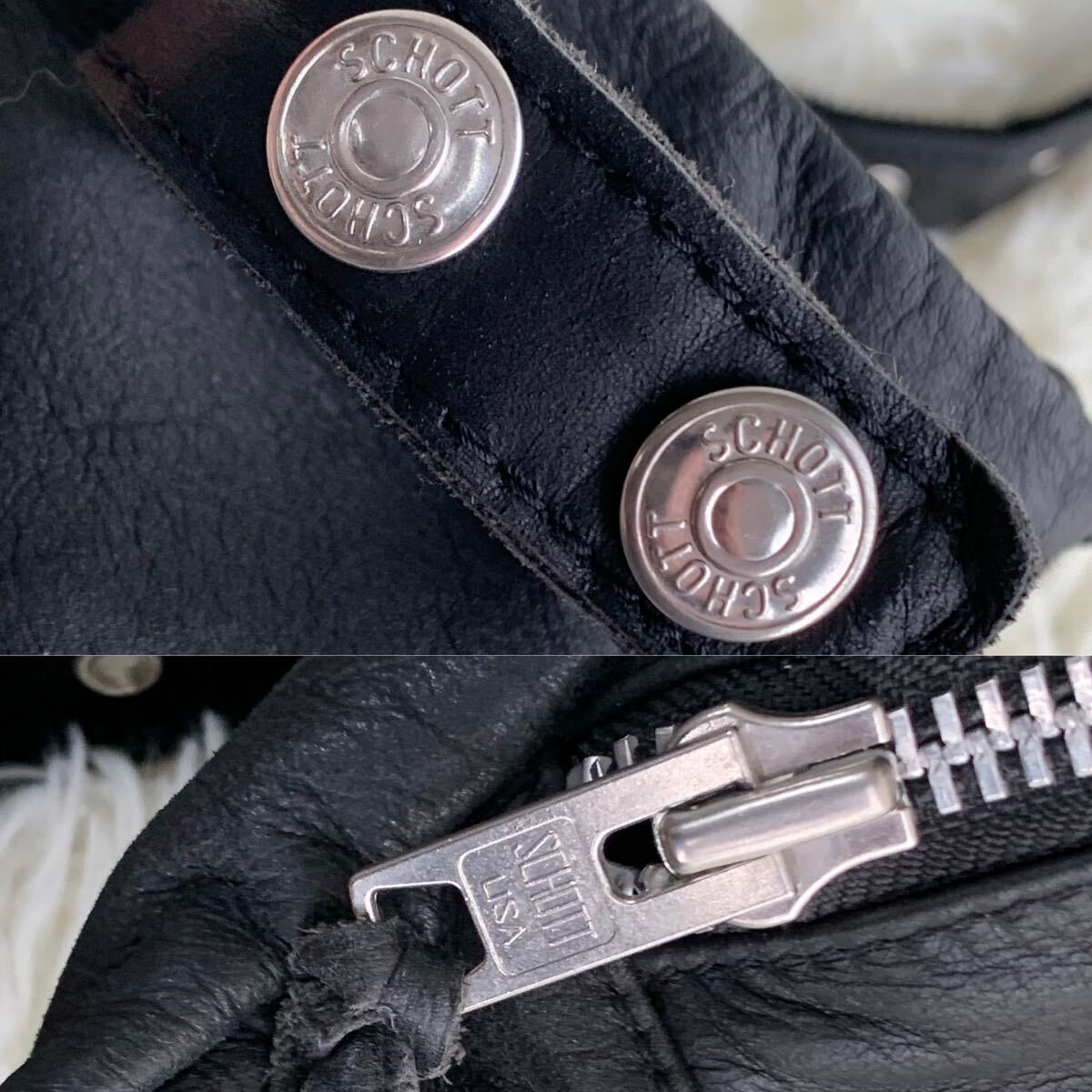 [ ultra rare superior article ]schott Schott body back belt bag Logo all leather black black 